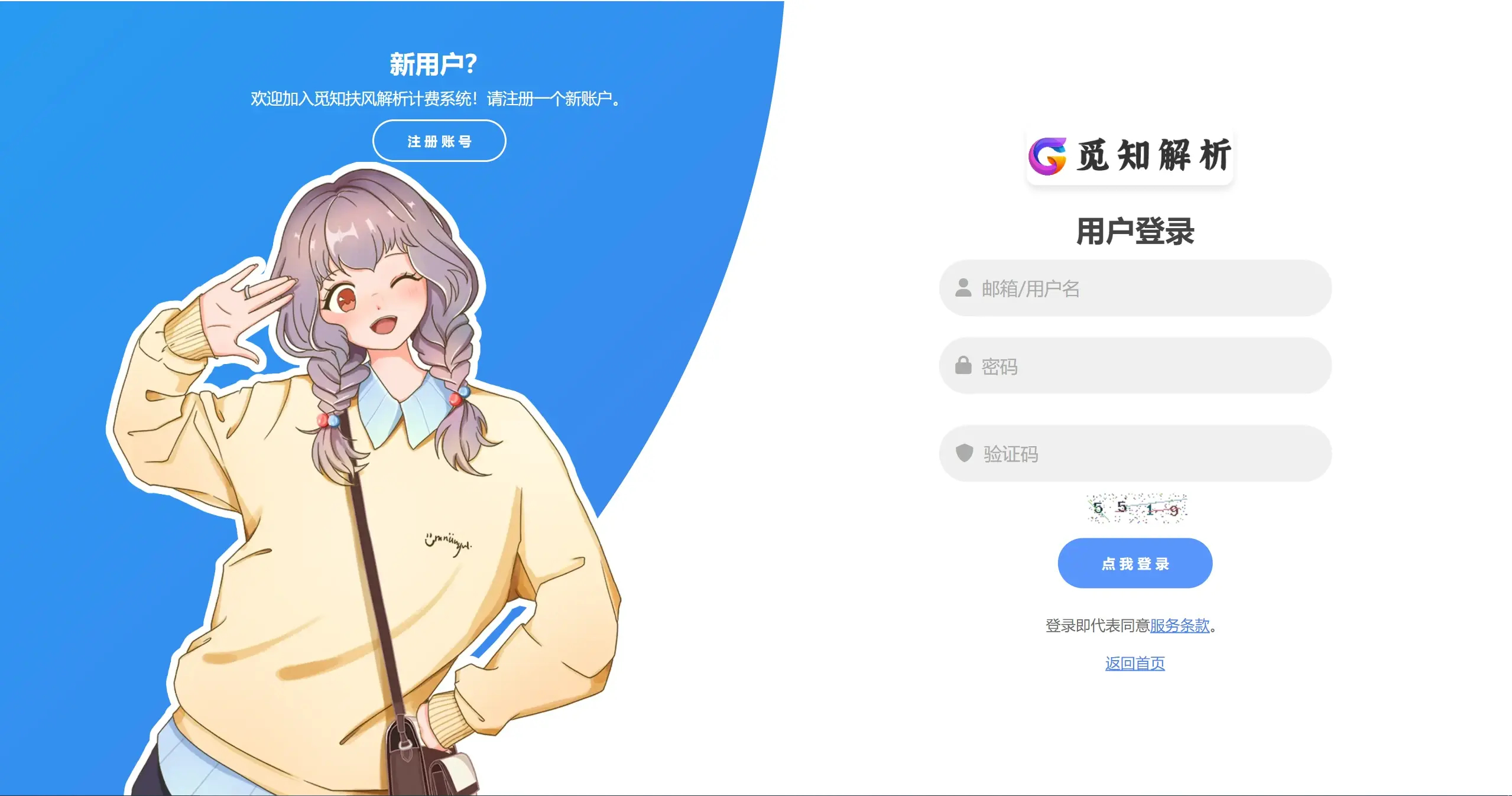 2025觅知重制扶风解析计费系统全新UI-ti010