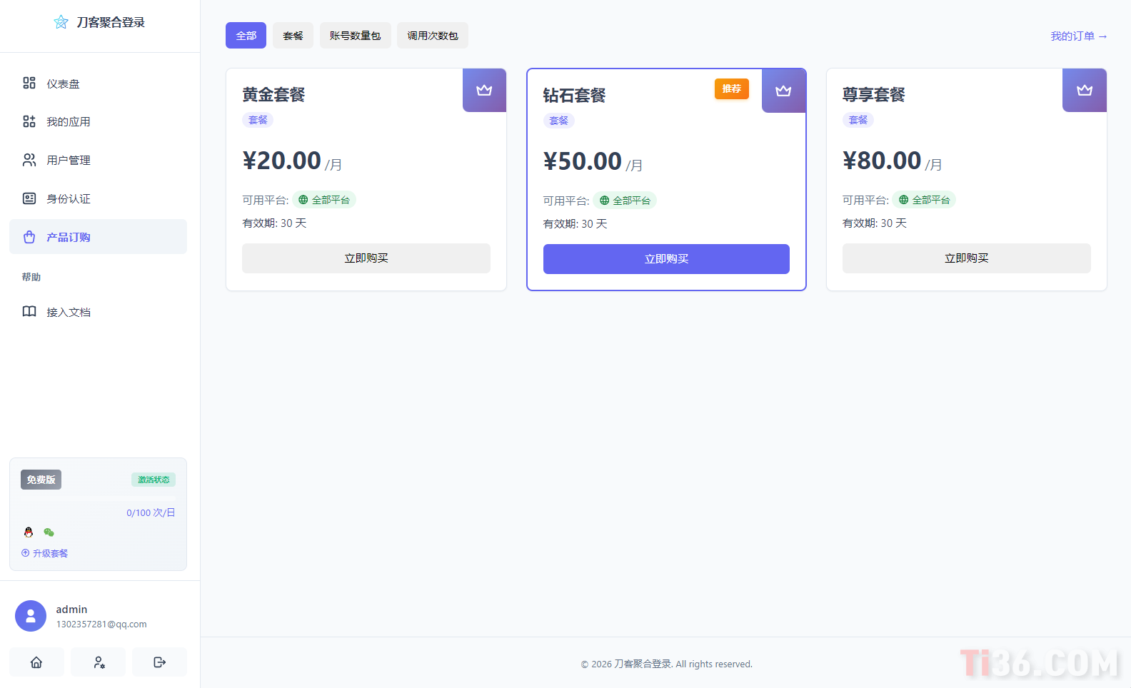 星聚合登录QQ、文档等快捷登录接口源码已移除授权-ti027