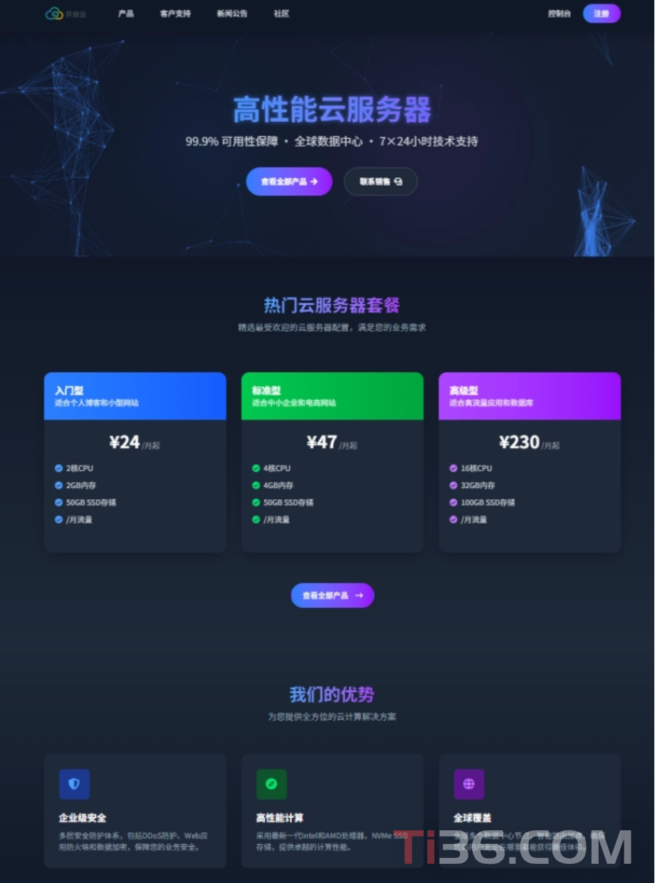 魔方财务 – 开放云主题V10模板-ti028 - 𝐓𝐢𝟑𝟔博客