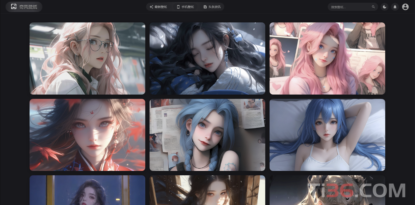 Vue3壁纸网站模板开发教程，纯JavaScript实现，完整源代码分享-ti033 - 𝐓𝐢𝟑𝟔博客